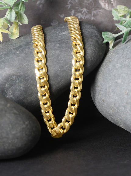 6.7mm 14k Yellow Gold Miami Cuban Semi Solid Chain