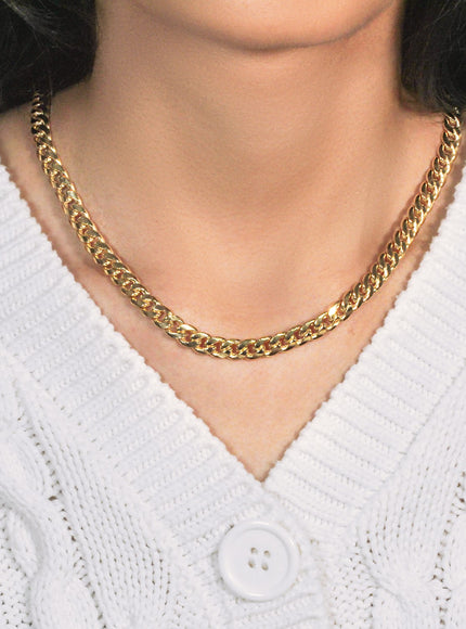 6.7mm 14k Yellow Gold Miami Cuban Semi Solid Chain