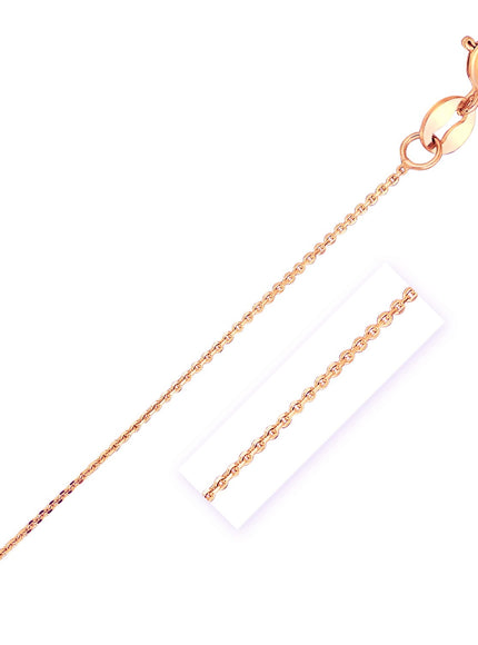 14k Rose Gold Diamond Cut Cable Link Chain 0.7mm