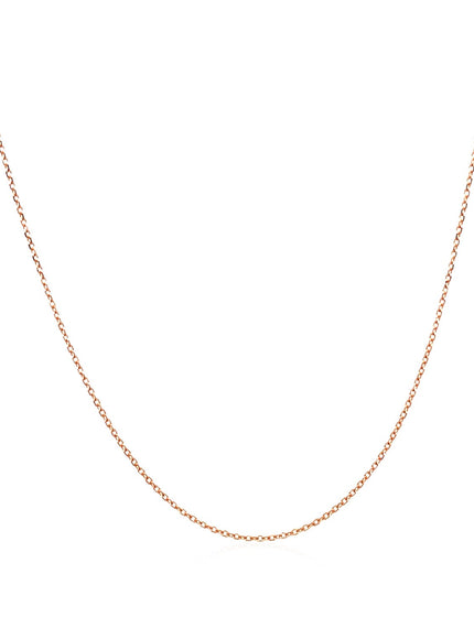 14k Rose Gold Diamond Cut Cable Link Chain 0.7mm