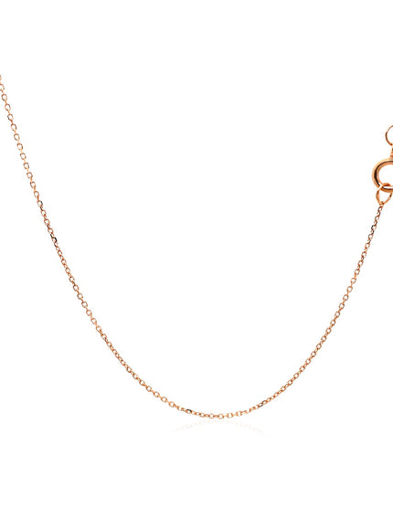 14k Rose Gold Diamond Cut Cable Link Chain 0.7mm
