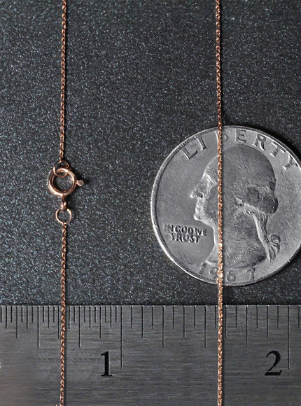 14k Rose Gold Diamond Cut Cable Link Chain 0.7mm