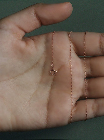 14k Rose Gold Diamond Cut Cable Link Chain 0.7mm