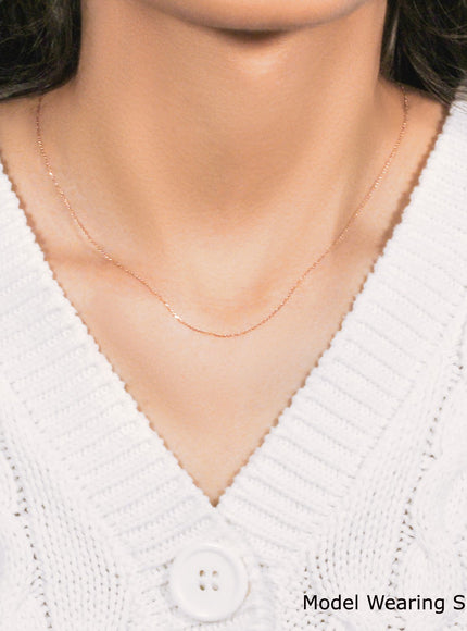 14k Rose Gold Diamond Cut Cable Link Chain 0.7mm