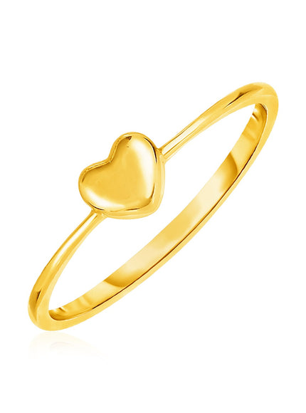 14k Yellow Gold Ring with Puffed Heart
