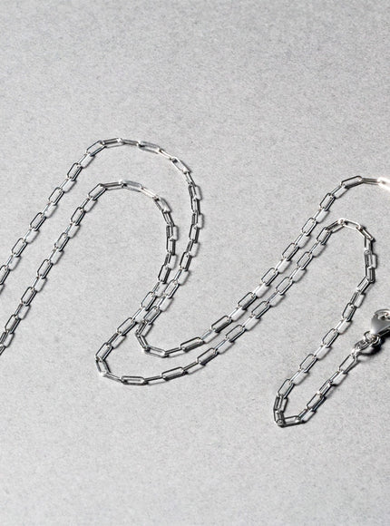 14K White Gold Fine Paperclip Chain (1.5mm)
