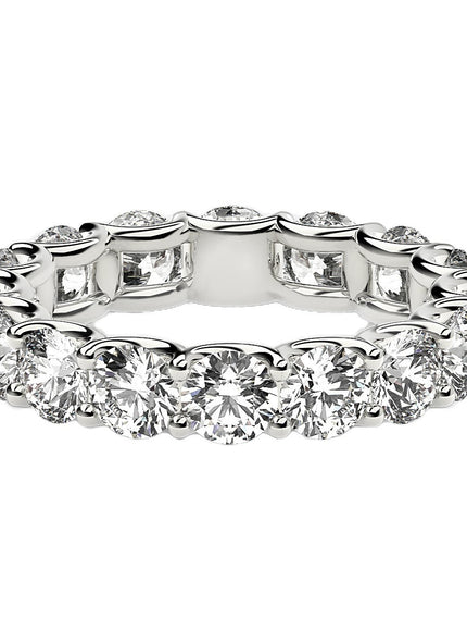 Round Cut Lab Grown Diamond Eternity Ring in 14k White Gold (4 cttw FG/VS2)