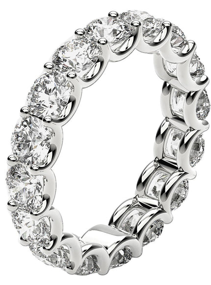 Round Cut Lab Grown Diamond Eternity Ring in 14k White Gold (4 cttw FG/VS2)