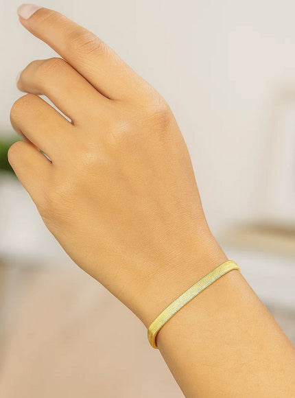Imperial Herringbone Bracelet in 10k Yellow Gold (4.6 mm)
