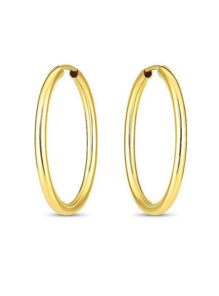 14k Yellow Gold Endless Oval Hoop Earrings