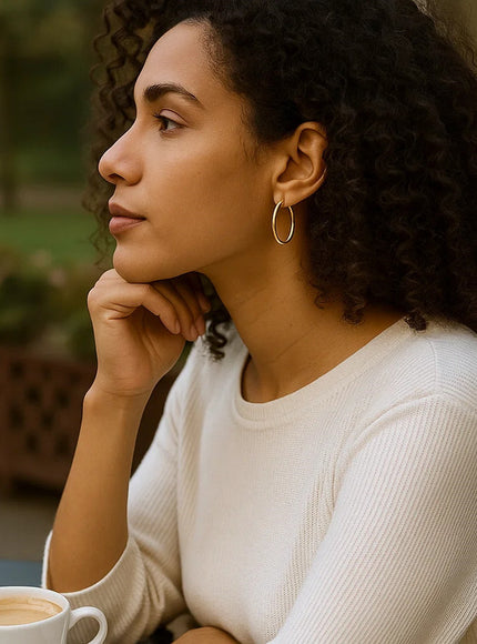 14k Yellow Gold Endless Oval Hoop Earrings