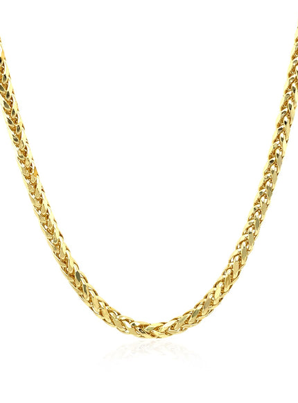 2.7mm 14k Yellow Gold Lite Diamond Cut Round Franco Chain