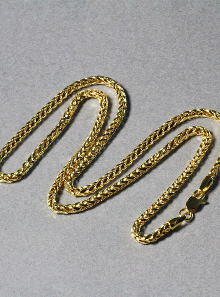 2.7mm 14k Yellow Gold Lite Diamond Cut Round Franco Chain