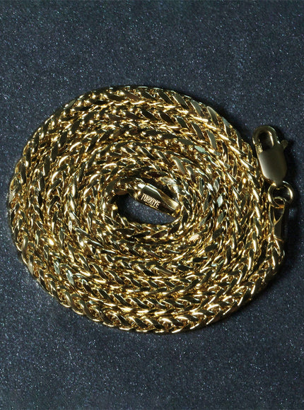 2.7mm 14k Yellow Gold Lite Diamond Cut Round Franco Chain