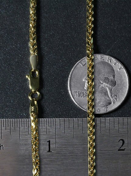 2.7mm 14k Yellow Gold Lite Diamond Cut Round Franco Chain