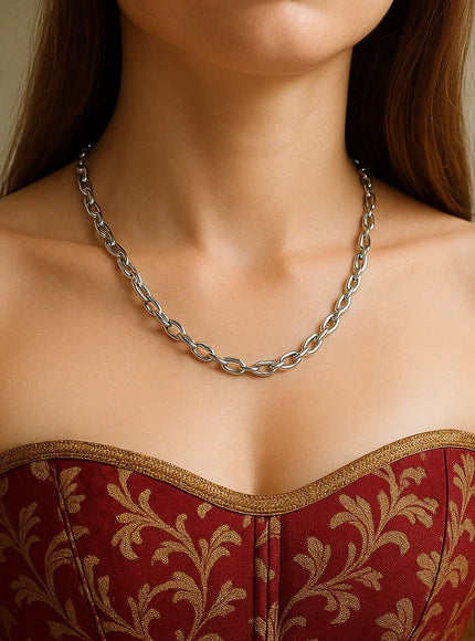 14k White Gold French Cable Link Chain 4.8 mm