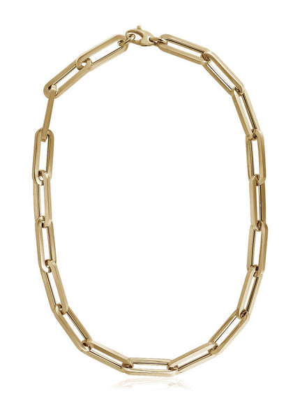 14k Yellow Gold Extra Wide Paperclip Chain Necklace