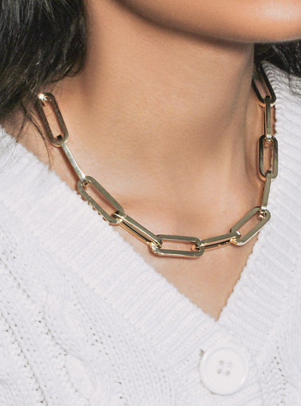 14k Yellow Gold Extra Wide Paperclip Chain Necklace