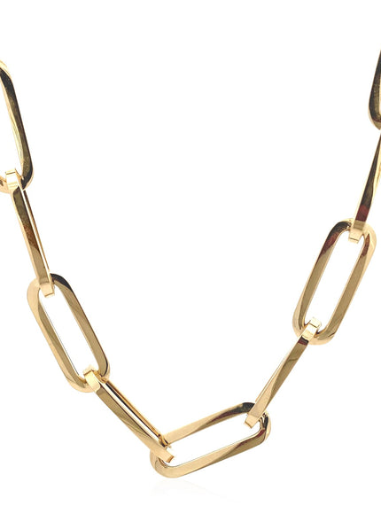 14k Yellow Gold Extra Wide Paperclip Chain Necklace