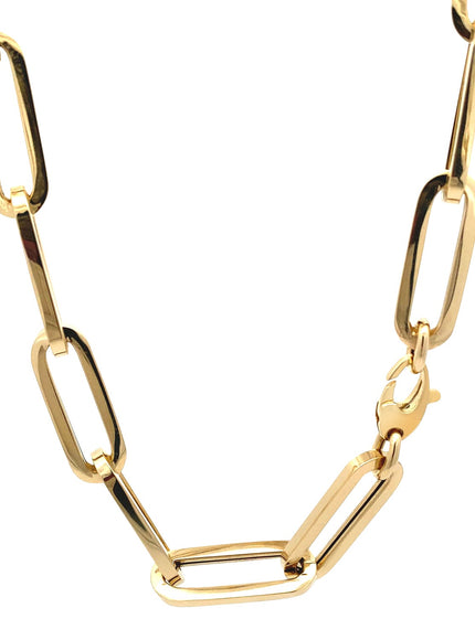 14k Yellow Gold Extra Wide Paperclip Chain Necklace