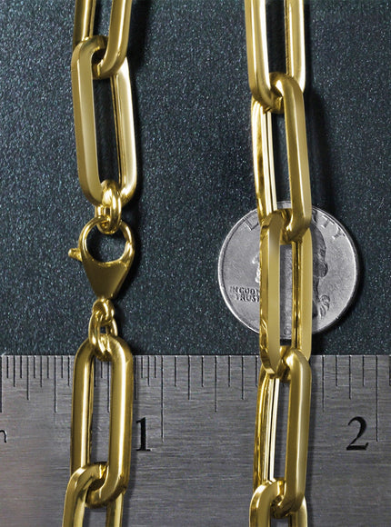 14k Yellow Gold Extra Wide Paperclip Chain Necklace