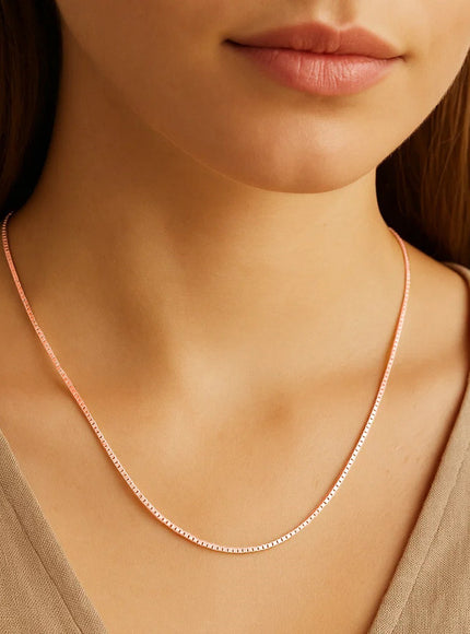 14k Rose Gold Classic Box Chain 0.6mm