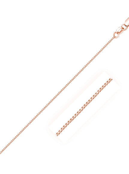14k Rose Gold Classic Box Chain 0.6mm