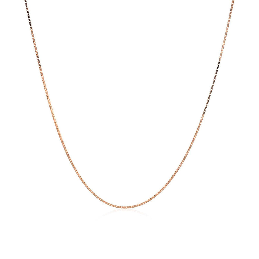 14k Rose Gold Classic Box Chain 0.6mm - Ellie Belle