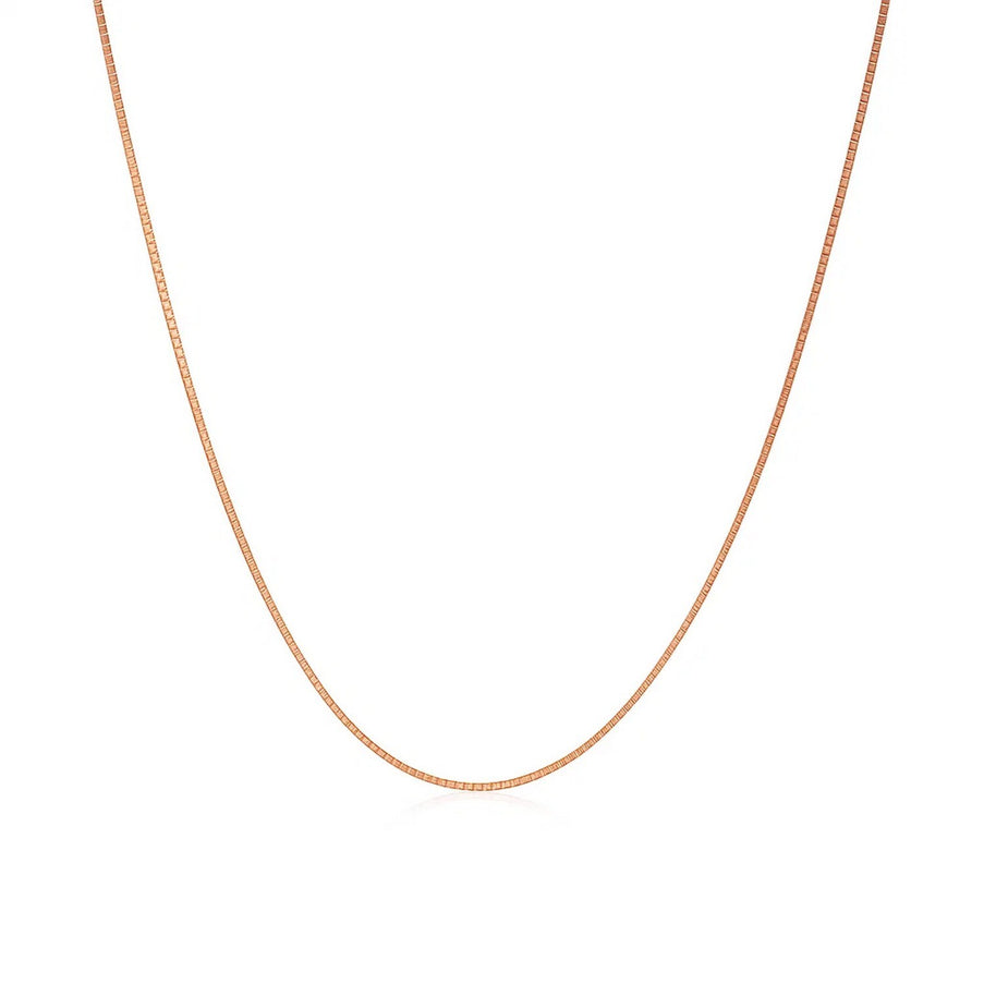 14k Rose Gold Classic Box Chain 0.6mm