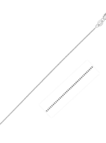 14k White Gold Classic Box Chain 0.45mm - Ellie Belle