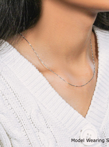 14k White Gold Classic Box Chain 0.45mm