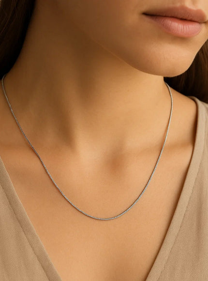 14k White Gold Classic Box Chain 0.45mm