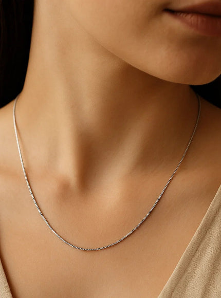 14k White Gold Classic Box Chain 0.45mm