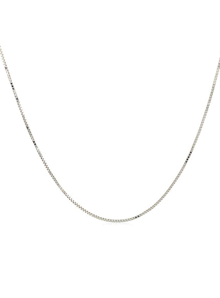 14k White Gold Classic Box Chain 0.45mm - Ellie Belle