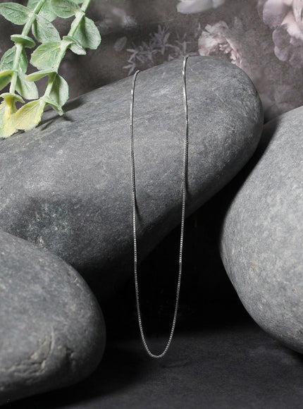 14k White Gold Classic Box Chain 0.45mm
