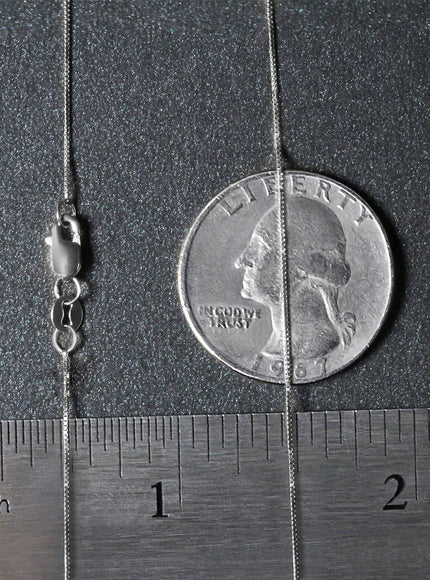 14k White Gold Classic Box Chain 0.45mm