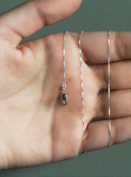 14k White Gold Classic Box Chain 0.45mm