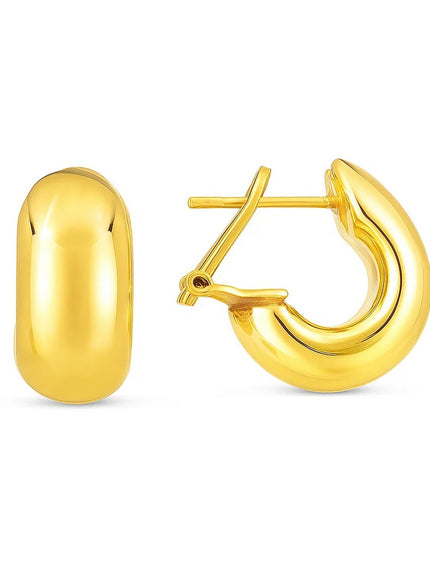 14k Yellow Gold Small Omega C Hoops