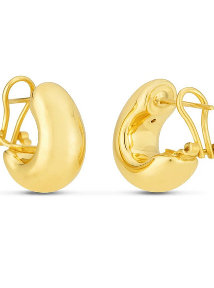 14k Yellow Gold Small Omega C Hoops