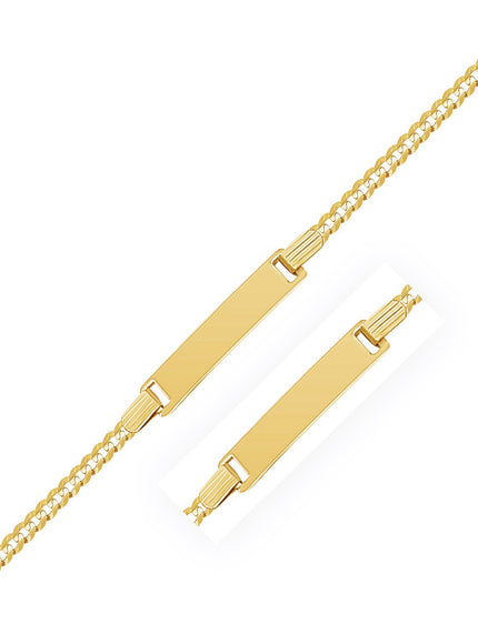 14k Yellow Gold Curb Link Style Children's ID Bracelet