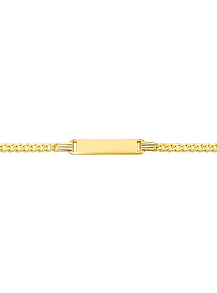14k Yellow Gold Curb Link Style Children's ID Bracelet