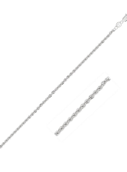 2.0mm 14k White Gold Light Rope Chain