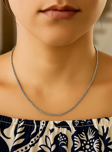 2.0mm 14k White Gold Light Rope Chain