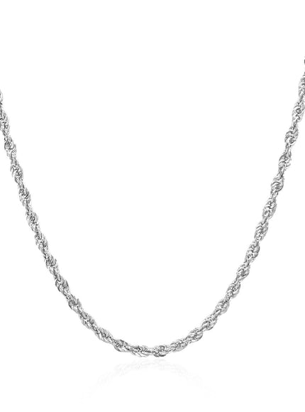 2.0mm 14k White Gold Light Rope Chain