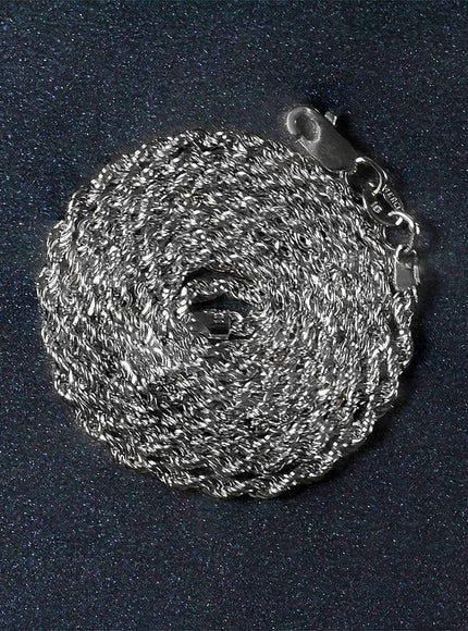 2.0mm 14k White Gold Light Rope Chain