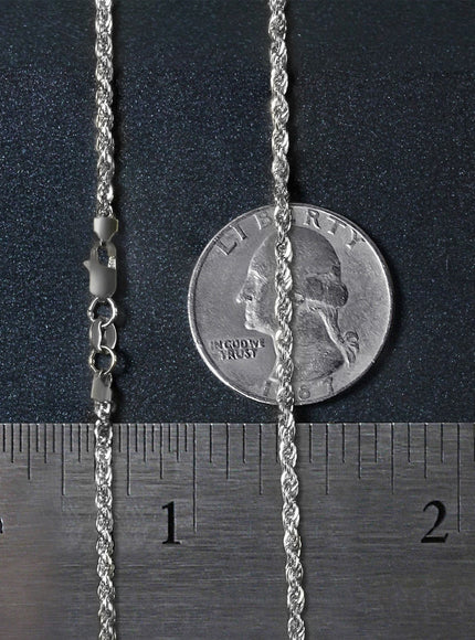 2.0mm 14k White Gold Light Rope Chain