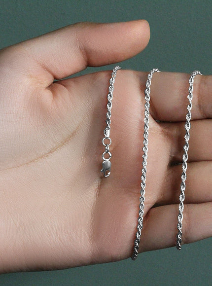 2.0mm 14k White Gold Light Rope Chain