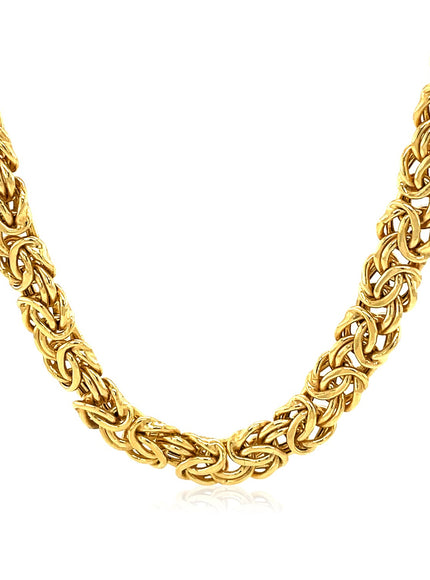 14k Yellow Gold Byzantine Motif Chain Necklace