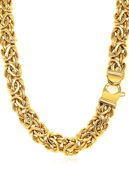 14k Yellow Gold Byzantine Motif Chain Necklace