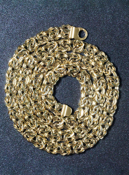 14k Yellow Gold Byzantine Motif Chain Necklace